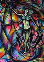 Rope-dancer - Budapest  September 2006  Oil Pastel  Paper 70 x 50 cm.jpg