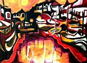 Sunrise Feeding with Promises of Something New at the Old Port of Copenhagen - Helsingoer October 2001 Oil Pastel Paper 29.jpg