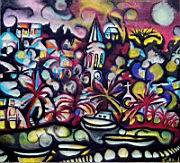 The Sizzling Dog Days of Summer at the Creek of Splitska - Pecs June 2003 Oil Pastel Ink Paper 435 x 485 cm.jpg